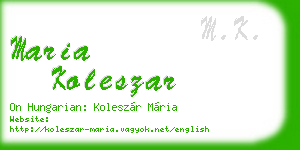 maria koleszar business card
